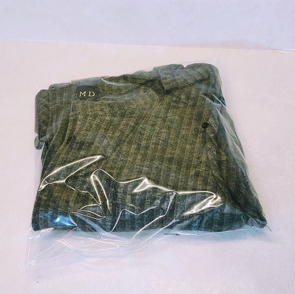 RMD LOS ANGELES FOREST GREEN RIBBED DESIGN SOFT TUNIC BLOUSE WOMEN'S SIZE XS - Picture 7 of 7